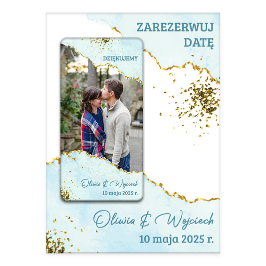 Elegancka kartka na ślub, stworzona z myślą o Twoim motywie. Spersonalizuj ją, aby dodać unikalnego charakteru swojemu weselu!